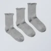 3er-Pack Socken mit Rüschen – Grau meliert 3er-Pack Socken mit Rüschen – Grau meliert