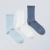 3er-Pack Socken mit Rüschenrand – Blau-Mix 3er-Pack Socken mit Rüschenrand – Blau-Mix