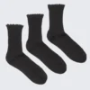 3er-Pack Socken mit Rüschenrand – Schwarz 3er-Pack Socken mit Rüschenrand – Schwarz