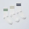 3er-Pack Sport-Socken mit Streifen – Grün, Khaki, schwarze Streifen 3er-Pack Sport-Socken mit Streifen – Grün, Khaki, schwarze Streifen