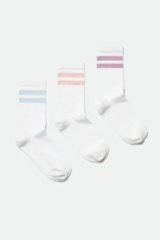 3er-Pack Sport-Socken mit Streifen – Mehrfarbig