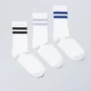 3er-Pack Sport-Socken mit Streifen – Schwarz, Lila, Blau 3er-Pack Sport-Socken mit Streifen – Schwarz, Lila, Blau