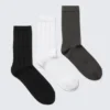 3er-Pack Zopfmuster-Socken – Schwarz/Weiß/Grau 3er-Pack Zopfmuster-Socken – Schwarz/Weiß/Grau