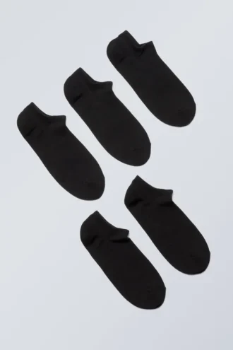 5er-Pack Baumwoll-Socken – Schwarz