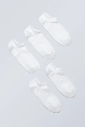 5er-Pack Baumwoll-Socken – Weiß