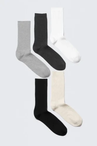 5er-Pack Rippensocken – Basic Mix