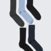 5er-Pack Rippensocken – Schwarz/Grau/Blau 5er-Pack Rippensocken – Schwarz/Grau/Blau