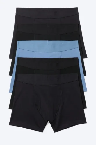 5er-Pack Slips – Schwarz-Blau-Mix