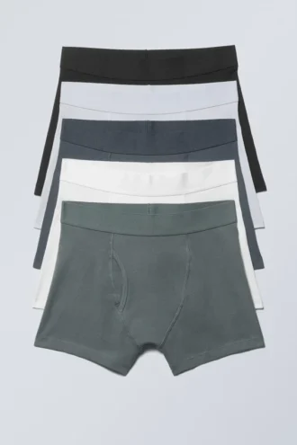 5er-Pack Slips – Weiß Schwarz Grau Blau