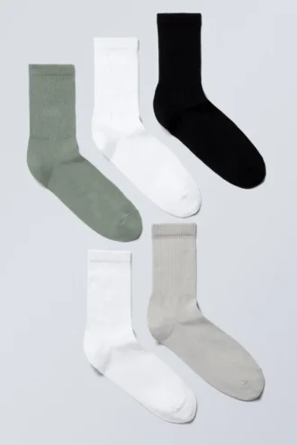 5er-Pack Socken – Khaki-Mix