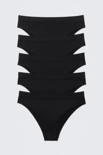 5er-Pack weiche, nahtlose Slips – Schwarz