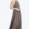 A-Linien-Kleid mit Wasserfallausschnitt – Dark Mole A-Linien-Kleid mit Wasserfallausschnitt – Dark Mole