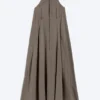 A-Linien-Kleid mit Wasserfallausschnitt – Dark Mole A-Linien-Kleid mit Wasserfallausschnitt – Dark Mole