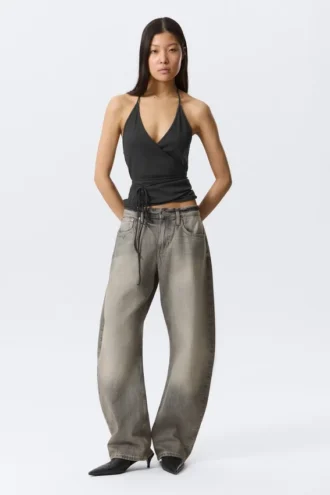 Abell Mid Rise Regular Barrel Jeans – Canyon Grey – Medium Grey
