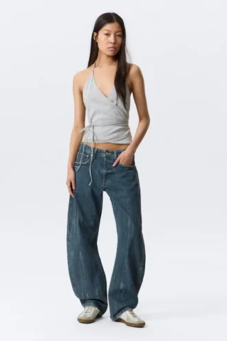 Abell Mid Rise Regular Barrel Jeans – Gnarly Blue – Mittelblau