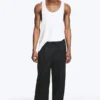 Adler Loose Fit Straight Hose aus Leinenmischung – Schwarz