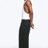 Adler Loose Fit Straight Hose aus Leinenmischung – Schwarz