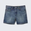 Aimo Denim-Shorts mit mittlerer Leibhöhe und geradem Bein – Mountain Blue – Mittelblau
