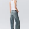 Ample Low-Rise-Jeans mit lockerer Passform und weitem Bein – Gloria Blue – Mittelblau Ample Low-Rise-Jeans mit lockerer Passform und weitem Bein – Gloria Blue – Mittelblau