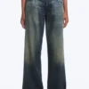 Ample Low Rise Loose Wide Jeans – Baltic Blue – Dunkelblau Ample Low Rise Loose Wide Jeans – Baltic Blue – Dunkelblau