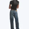 Ample Low Rise Loose Wide Jeans – Baltic Blue – Dunkelblau Ample Low Rise Loose Wide Jeans – Baltic Blue – Dunkelblau