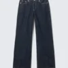 Ample Low Rise Loose Wide Jeans – Blue Rinse – Dunkelblau Ample Low Rise Loose Wide Jeans – Blue Rinse – Dunkelblau