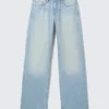 Ample Low Rise Loose Wide Jeans – Kimberley Blue – Hellblau Ample Low Rise Loose Wide Jeans – Kimberley Blue – Hellblau