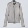 Anja Zip Rollkragen-Langarmshirt – Grau, Spray Wash Anja Zip Rollkragen-Langarmshirt – Grau, Spray Wash