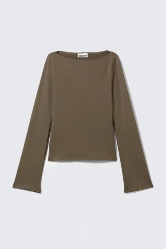 Annie Langarmshirt mit U-Boot-Ausschnitt – Dark Mole