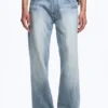 Anti Unisex-Jeans mit niedriger Taille, geradem Schnitt und normaler Passform – Blue Moon – Hellblau | Cheap Monday GB