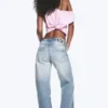 Anti Unisex-Jeans mit niedriger Taille, geradem Schnitt und normaler Passform – Blue Moon – Hellblau | Cheap Monday GB
