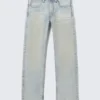 Anti Unisex-Jeans mit niedriger Taille, geradem Schnitt und normaler Passform – Hellblau | Cheap Monday GB