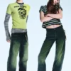 Anti Unisex-Jeans mit niedriger Taille, geradem Schnitt und normaler Passform – Marinegrün – Grün | Cheap Monday GB