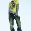 Anti Unisex-Jeans mit niedriger Taille, geradem Schnitt und normaler Passform – Marinegrün – Grün | Cheap Monday GB