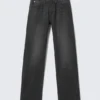 Anti Unisex-Jeans mit niedriger Taille, geradem Schnitt und normaler Passform – Washed Black | Cheap Monday GB