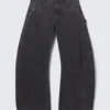 Arbeitshose mit weitem Hosenbein – gewaschen, schwarz Arbeitshose mit weitem Hosenbein – gewaschen, schwarz