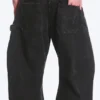 Arbeitshose mit weitem Hosenbein – gewaschen, schwarz Arbeitshose mit weitem Hosenbein – gewaschen, schwarz