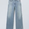 Area Mid Rise Loose Wide Jeans – Blue Fade – Mittelblau