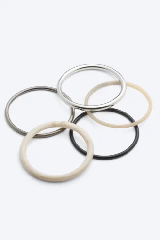 Armreif-Multipack – Schwarz/Beige/Silber
