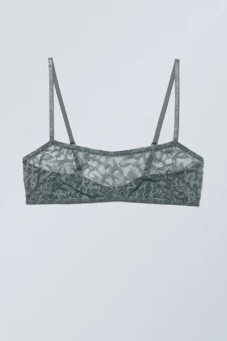 Ash Lace Semi Scooped Bra – Graue Spitze