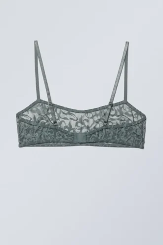 Ash Lace Semi Scooped Bra – Graue Spitze