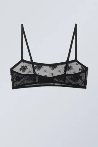 Ash Lace Semi Scooped Bra – Schwarze Spitze
