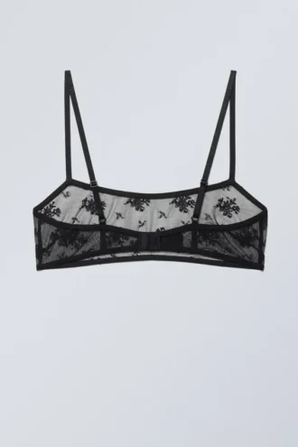 Ash Lace Semi Scooped Bra – Schwarze Spitze