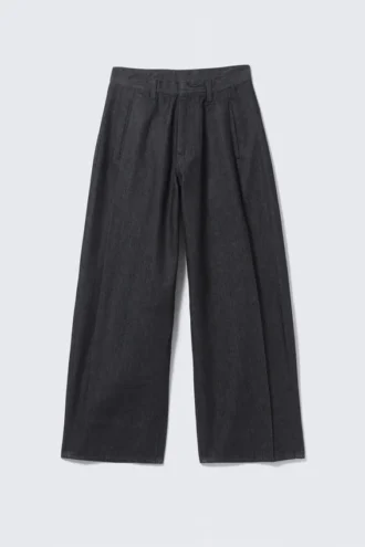 Astro Baggy-Jeans-Hose mit Falten – Raw Indigo – Dunkelblau