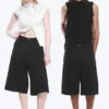 Astro Loose Baggy Shorts aus Leinenmischung – Schwarz