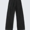 Astro Loose Baggy Utility Unisex-Jeans – Schwarze Beschichtung – Schwarz