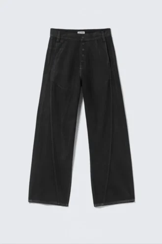 Astro Loose Baggy Utility Unisex-Jeans – Schwarze Beschichtung – Schwarz Astro Loose Baggy Utility Unisex-Jeans – Schwarze Beschichtung – Schwarz