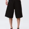 Astro Mid Rise Loose Baggy Denim Shorts – Black Rinse – Schwarz