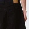 Astro Mid Rise Loose Baggy Denim Shorts – Black Rinse – Schwarz