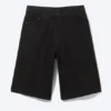Astro Mid Rise Loose Baggy Denim Shorts – Black Rinse – Schwarz